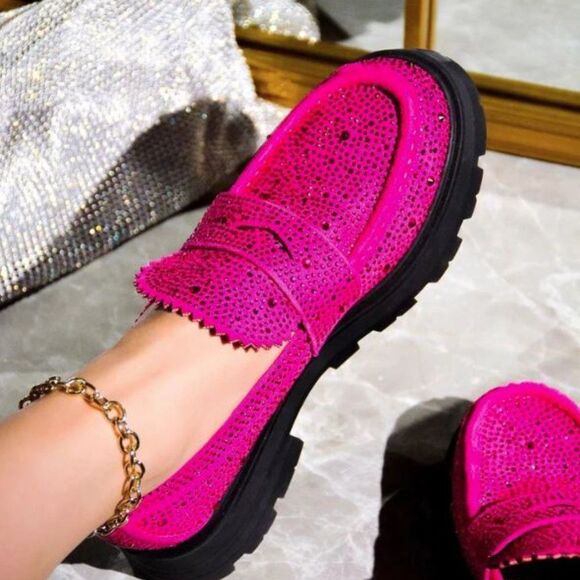 Shoes - PINK RHINESTONES LOAFER